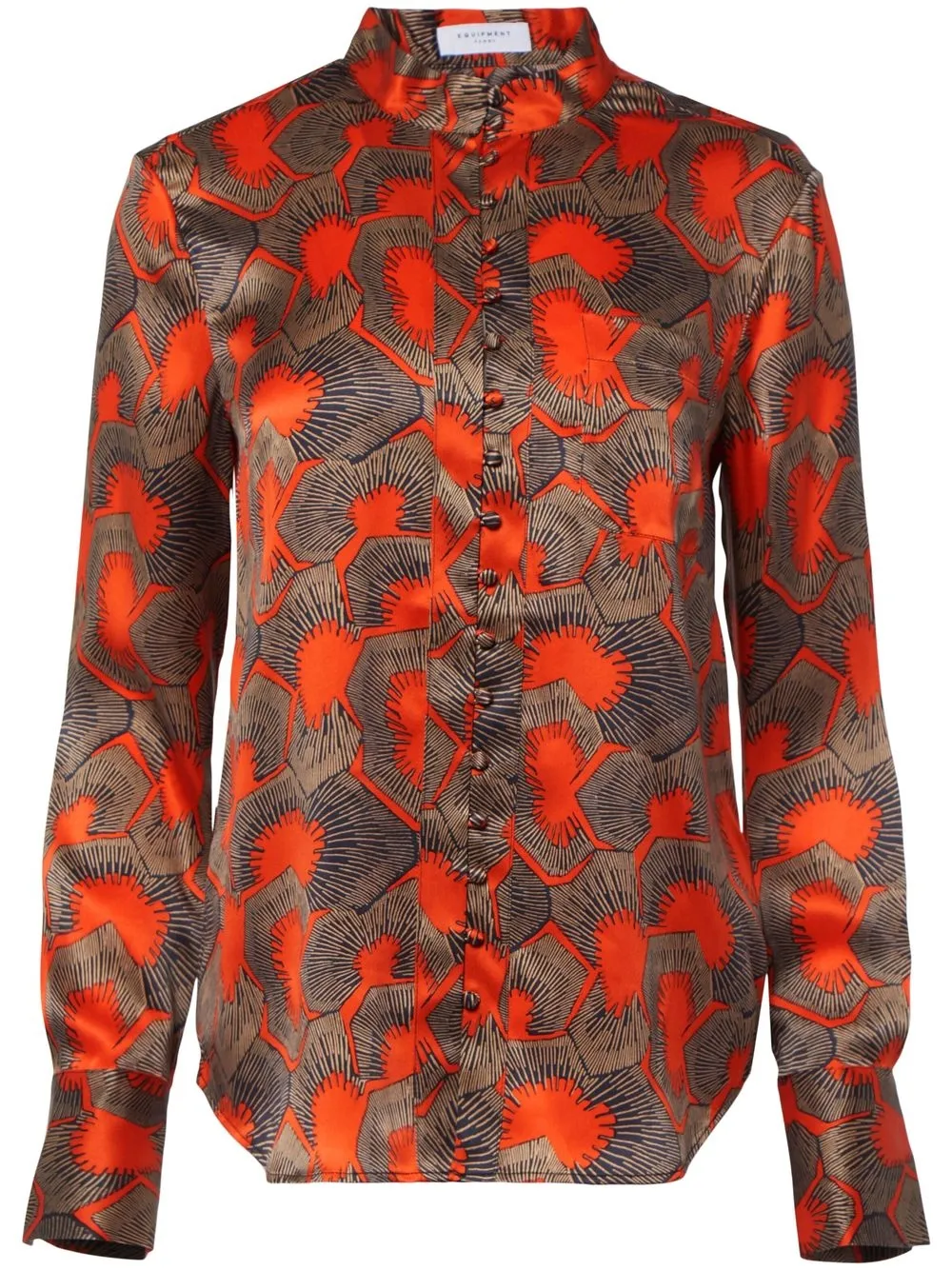 

Equipment graphic-print silk shirt - Orange