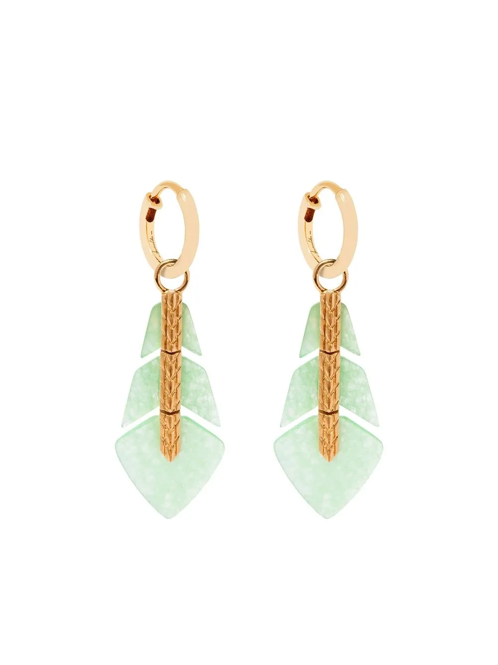 

Annoushka 18kt yellow gold Flight jade earrings