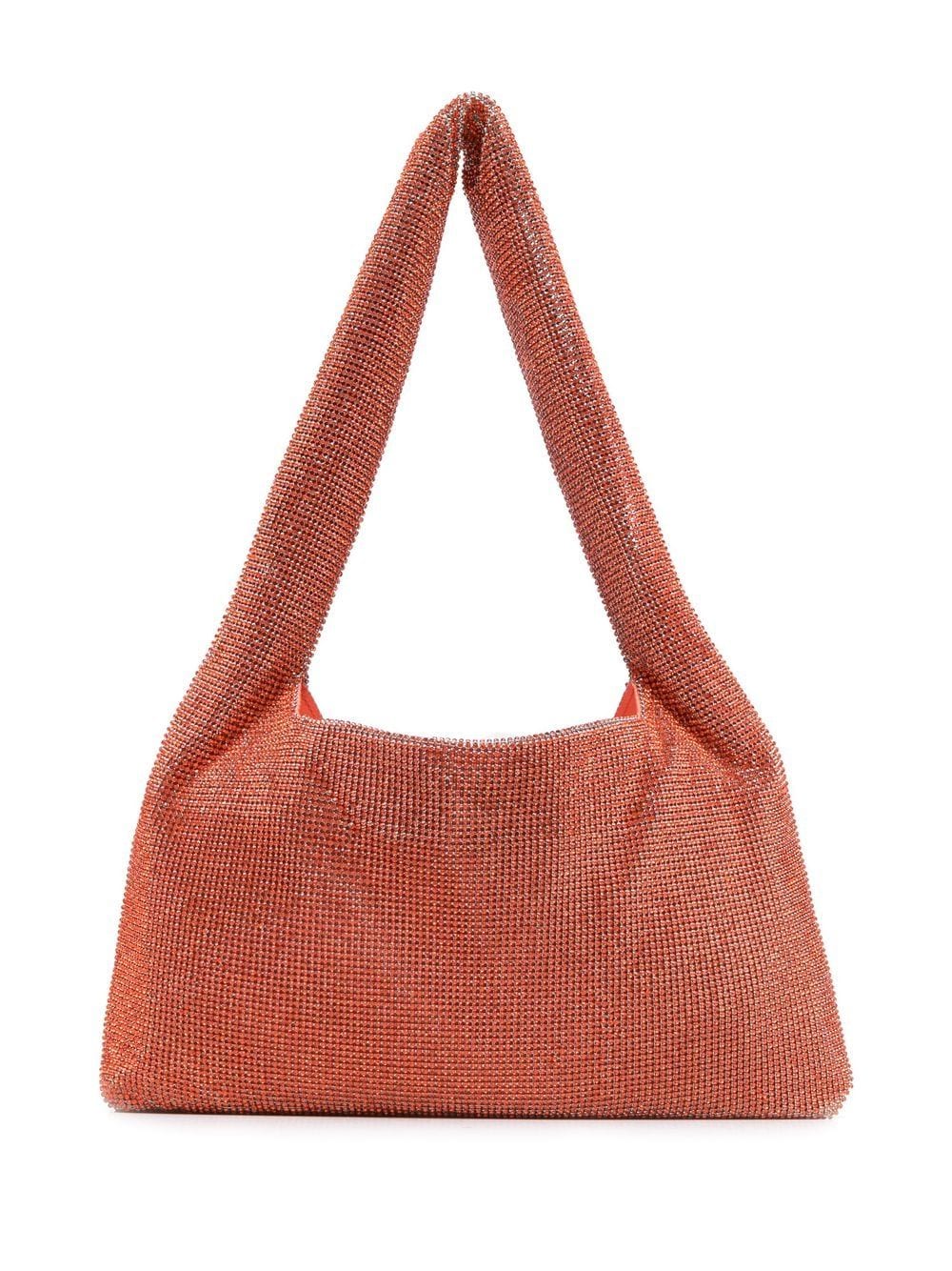 Kara Crystal-embellished Shoulder Bag In Orange