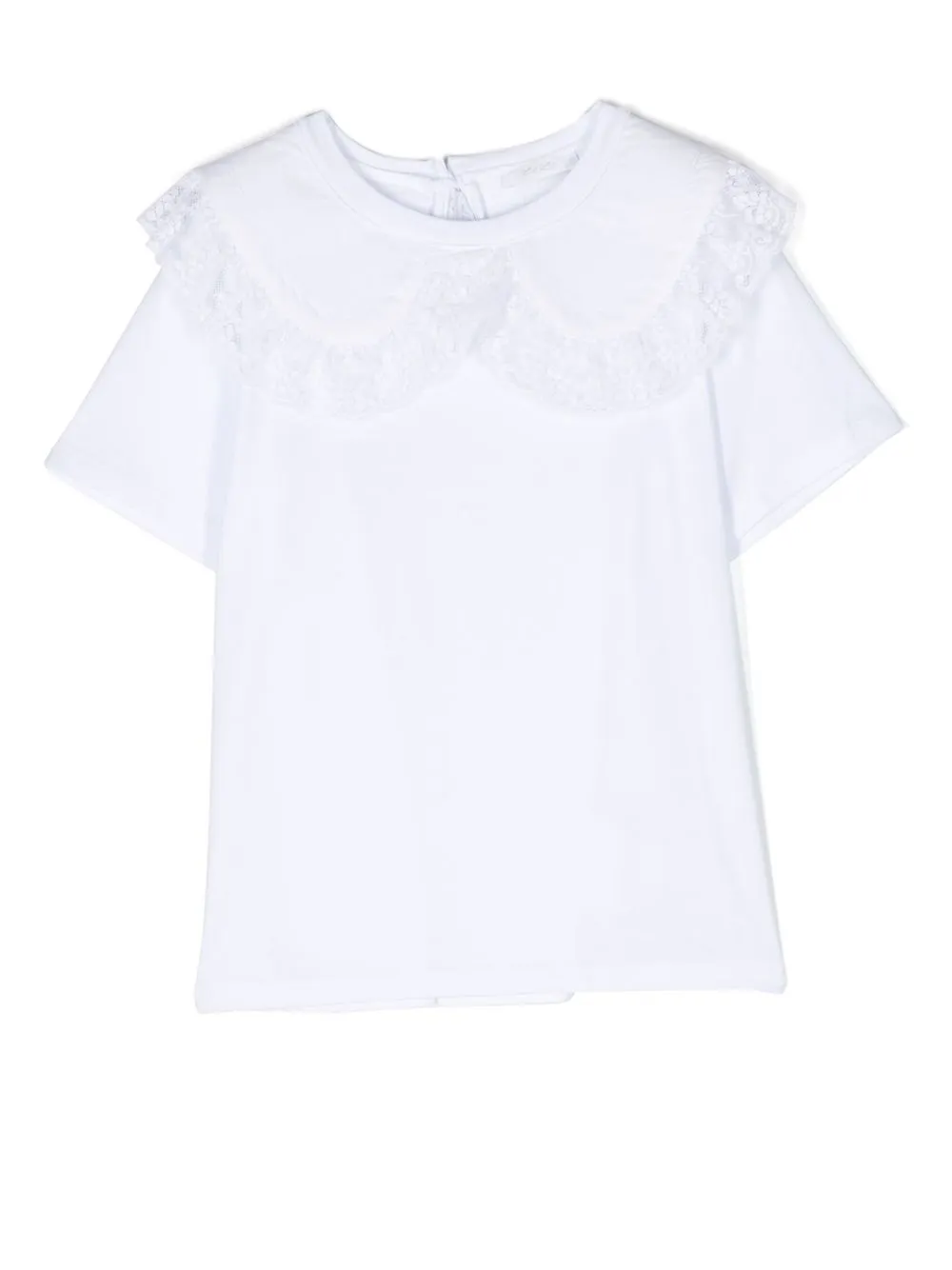 

Miss Grant Kids playera con ribete de encaje - Blanco