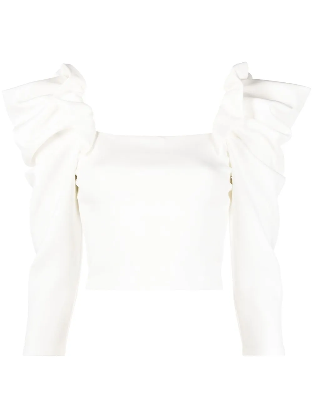 

Alice+Olivia blusa Genny con mangas farol - Blanco