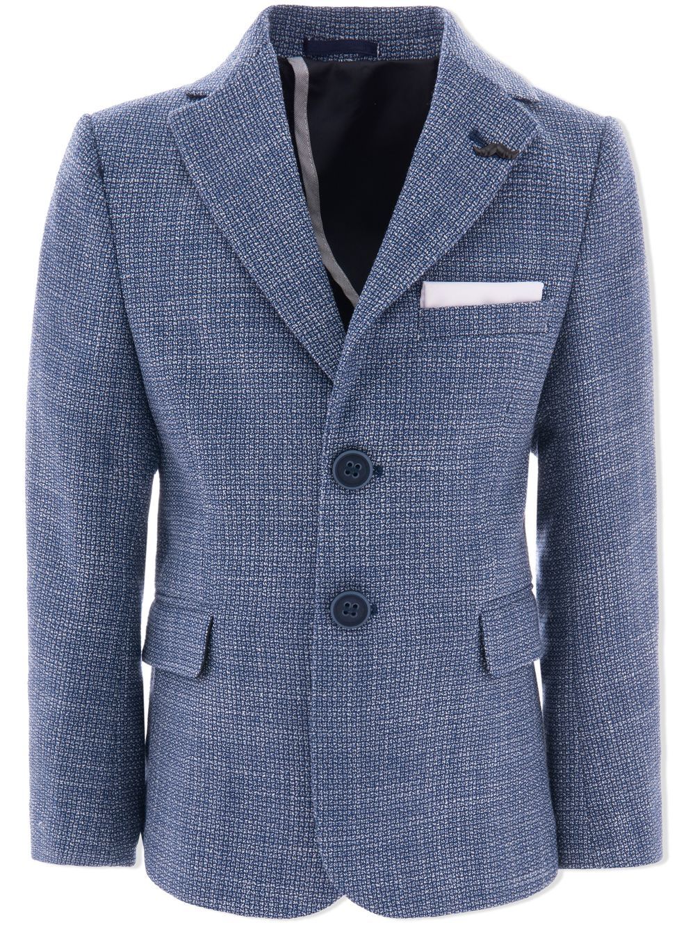 moustache blazer en tweed à coupe ajustée - bleu