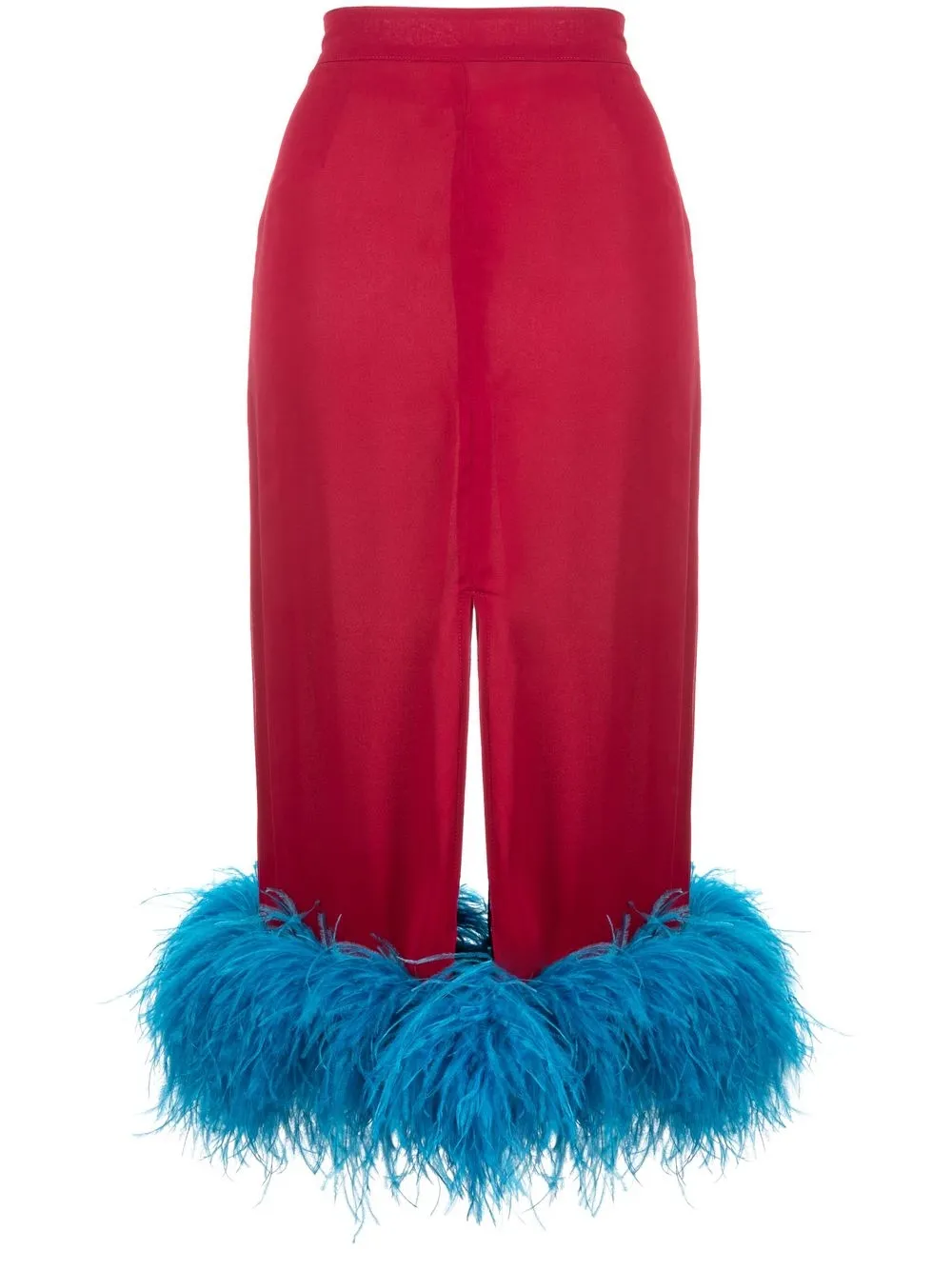 

Rokh feather-detail high-waisted skirt - Rojo