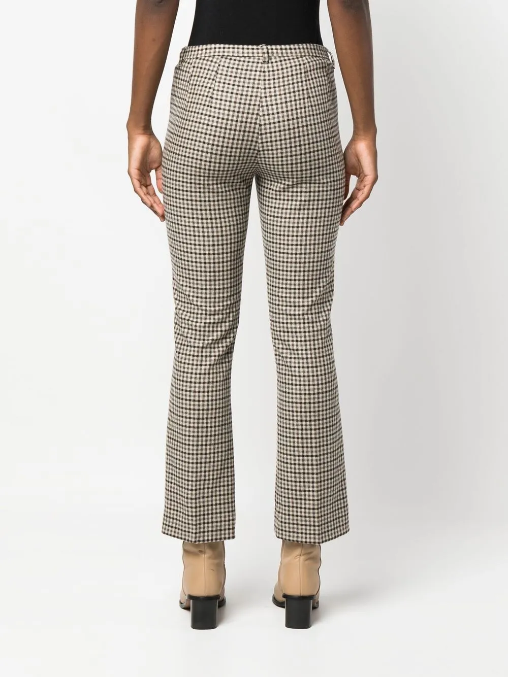 'S MAX MARA CHECKED FLARED TROUSERS