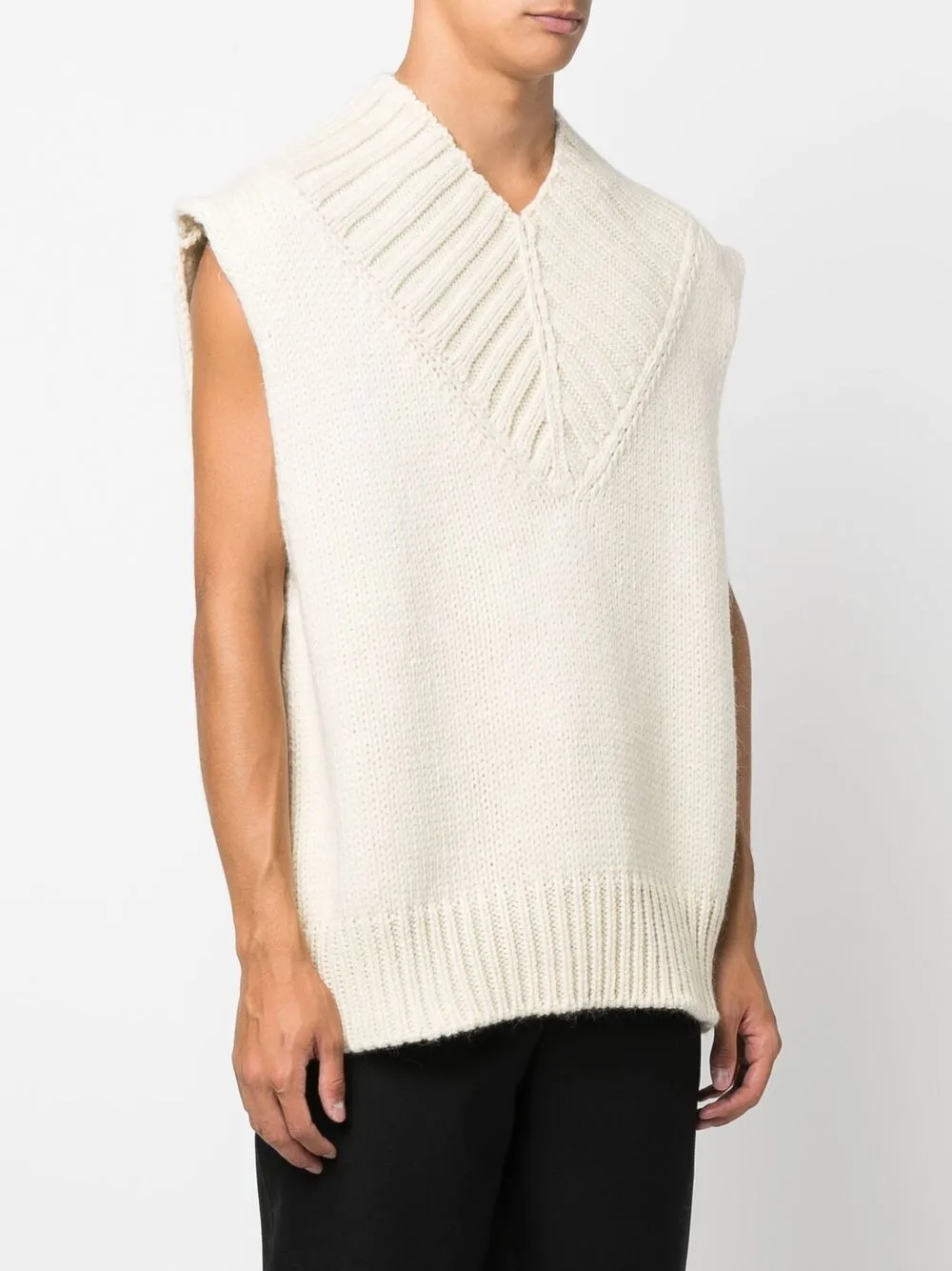 Jil Sander V-neck Sleeveless Jumper In White | ModeSens