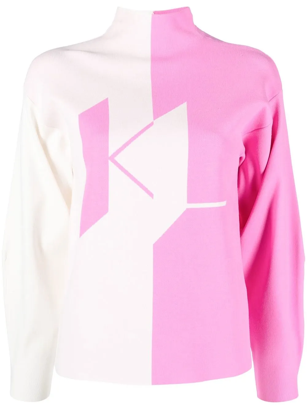 

Karl Lagerfeld monogram-intarsia jumper - Pink