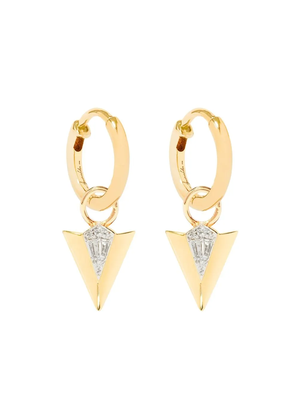 

Annoushka 18kt yellow gold Flight diamond arrow earrings