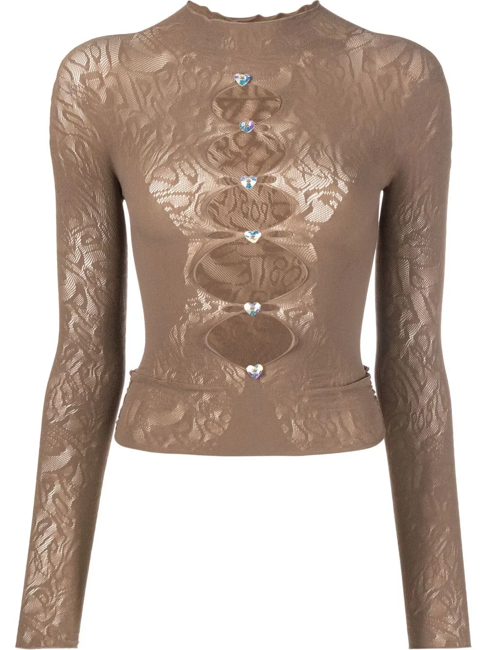 

POSTER GIRL Zenobia cut-out top - Brown