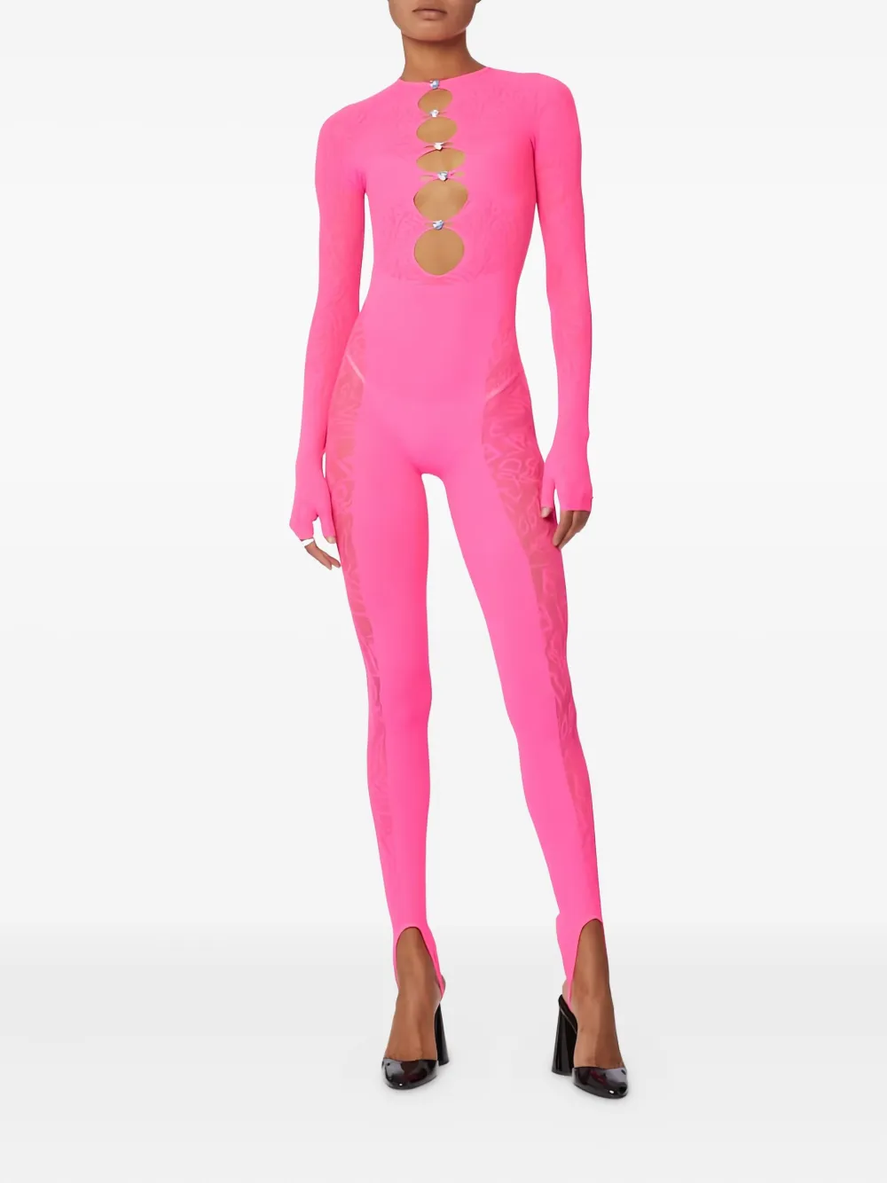 POSTER GIRL mesh jumpsuit - ピンク POSTER GIRL mesh jumpsuit - ピンク