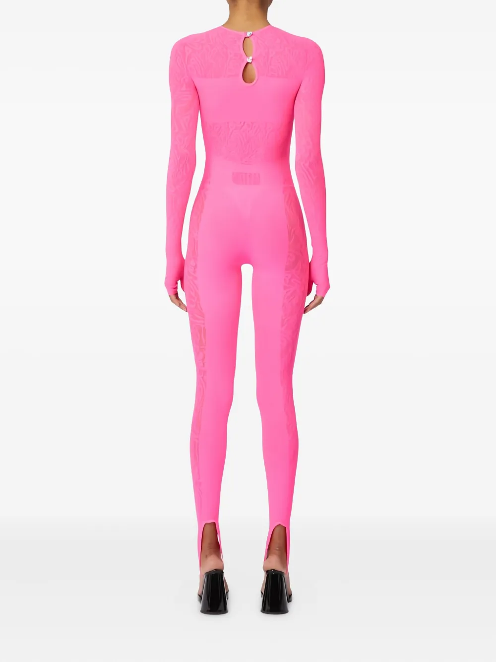 POSTER GIRL mesh jumpsuit - Roze