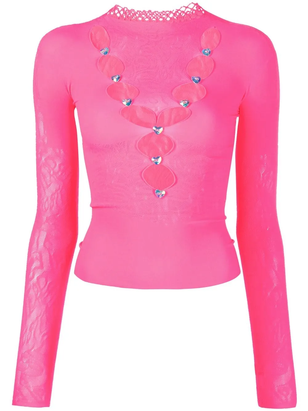

POSTER GIRL top Theodora con aberturas - Rosado