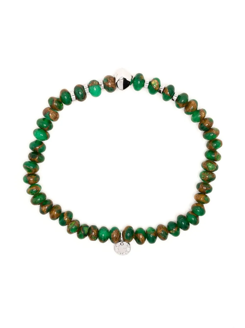 

Tateossian logo-charm beaded bracelet - Green