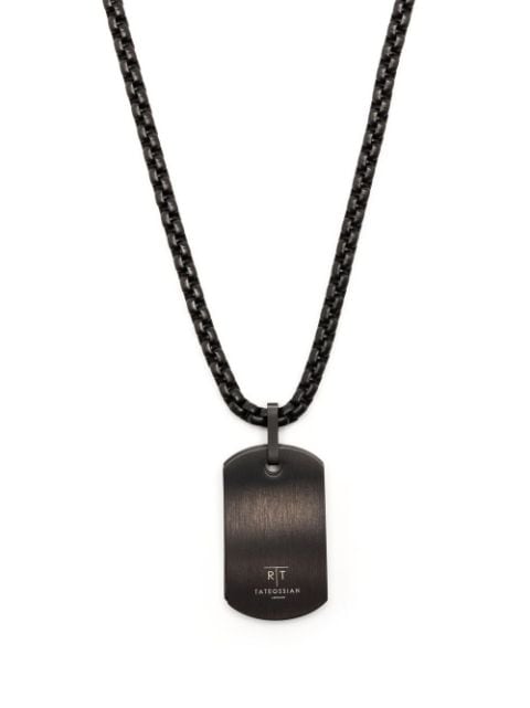 Tateossian textured-tag pendant necklace