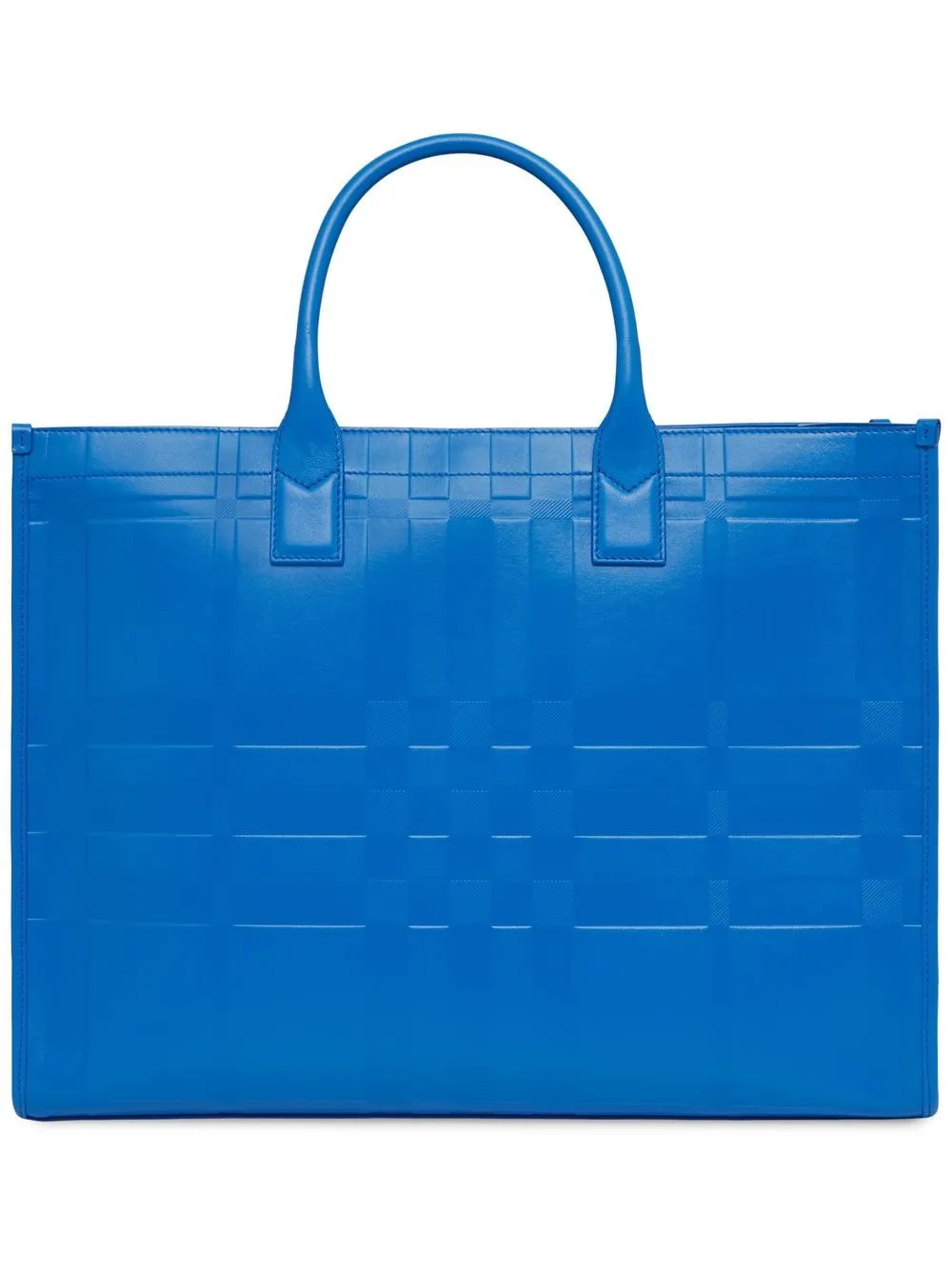 

Burberry tote con motivo de cuadros en relieve - Azul