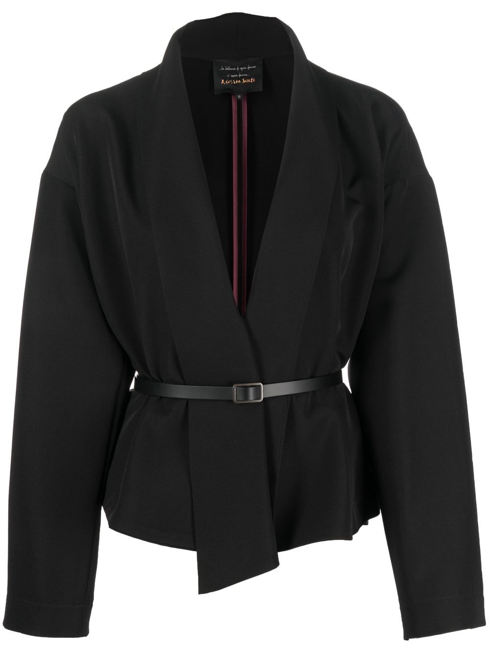 

ALESSIA SANTI long-sleeve belted-waist jacket - Black