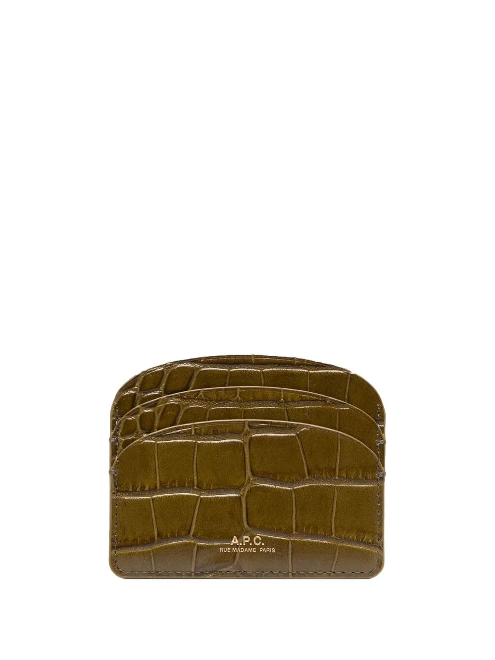 

A.P.C. crocodile-effect cardholder - Green