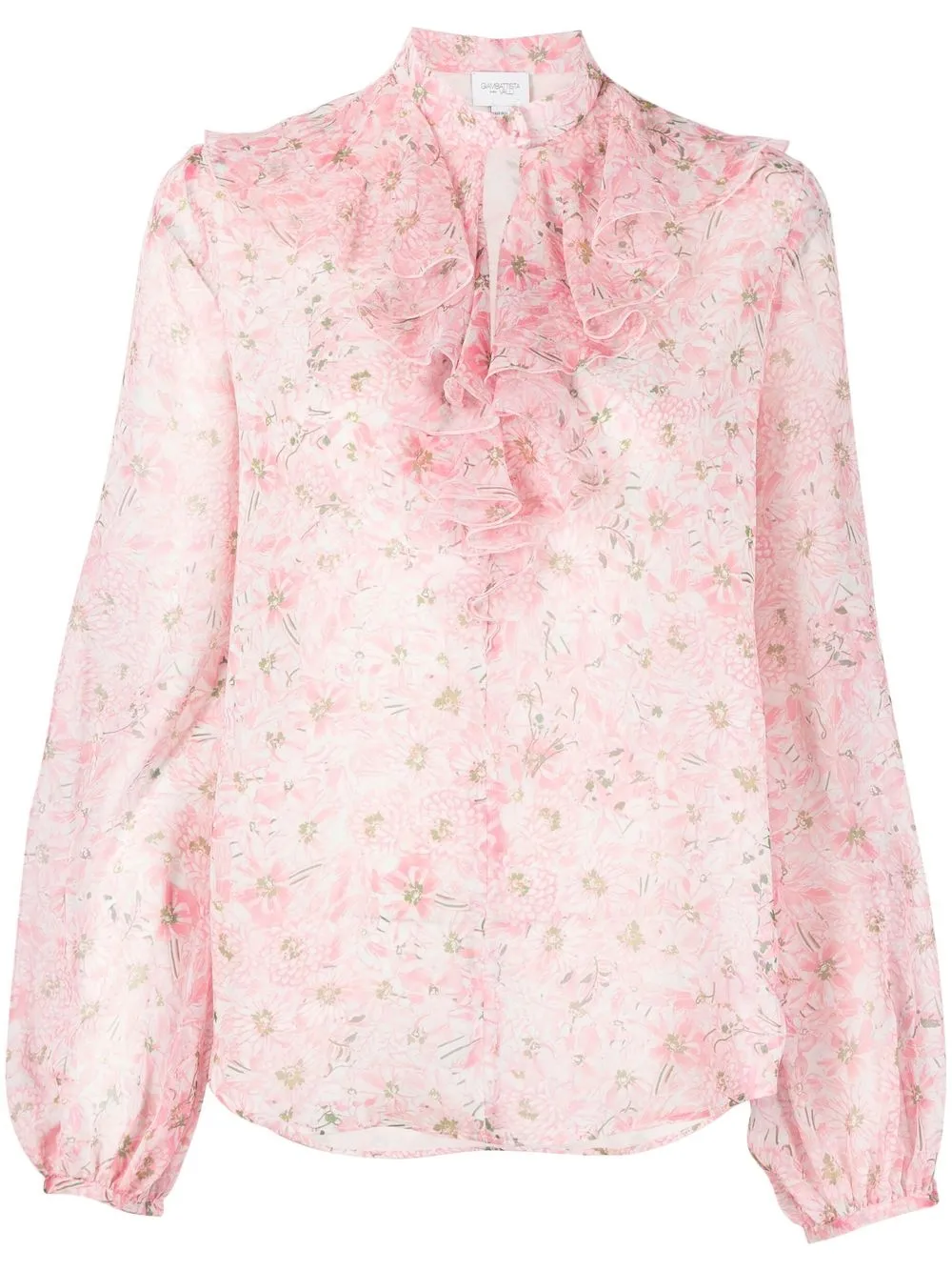 

Giambattista Valli floral-print ruffled blouse - Pink