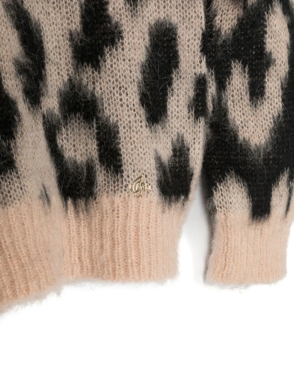  Miss Blumarine Pullover Mit Leoparden Print   Rosa 