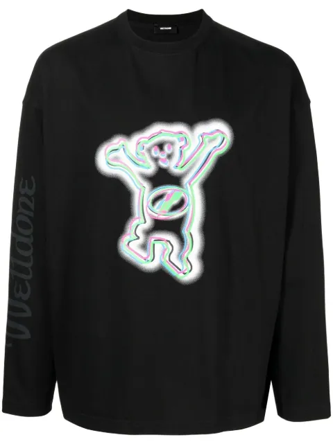 We11done graphic-print long-sleeve T-shirt