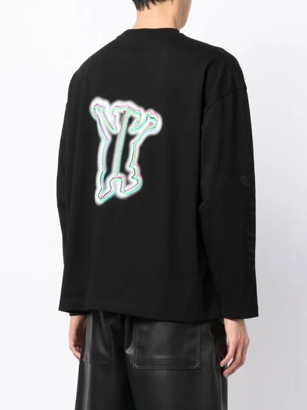 【関税込み】We11done ブラック グラフィック 長袖Tシャツ We11done グラフィック ロングTシャツ | ブラック | FARFETCH JP