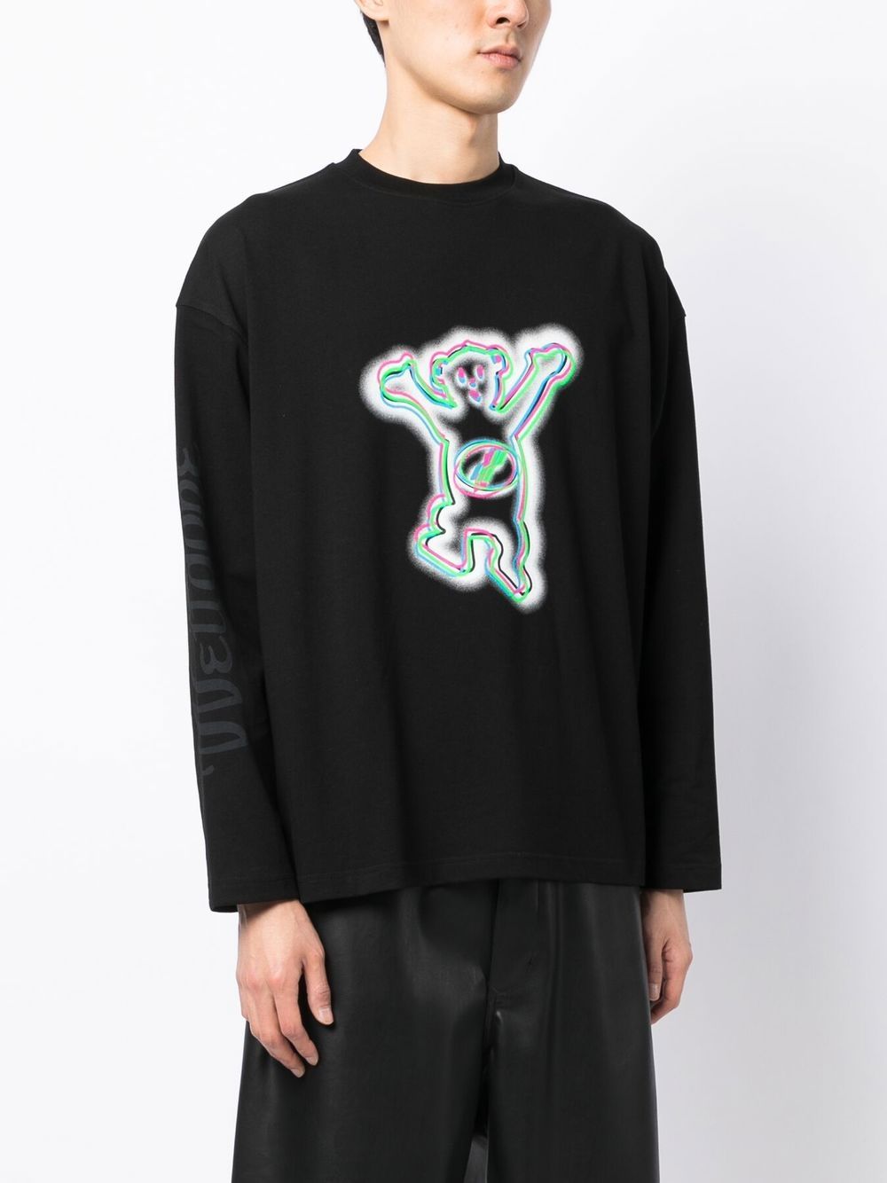 Shop We11 Done Graphic-print Long-sleeve T-shirt In Black