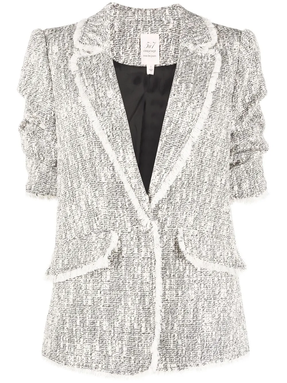 

Cinq A Sept blazer con mangas fruncida - Blanco