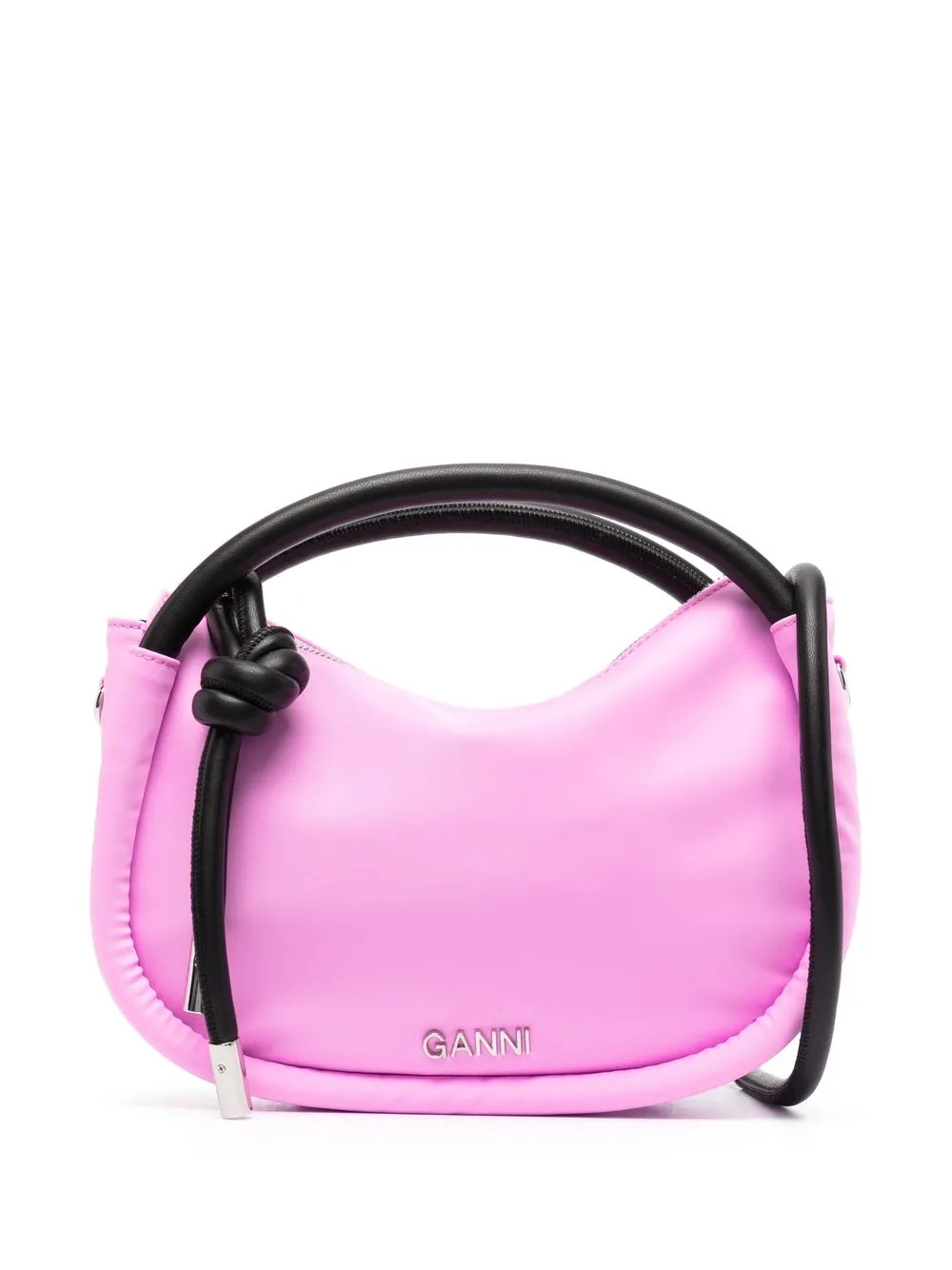 

GANNI logo-plaque small tote - Pink