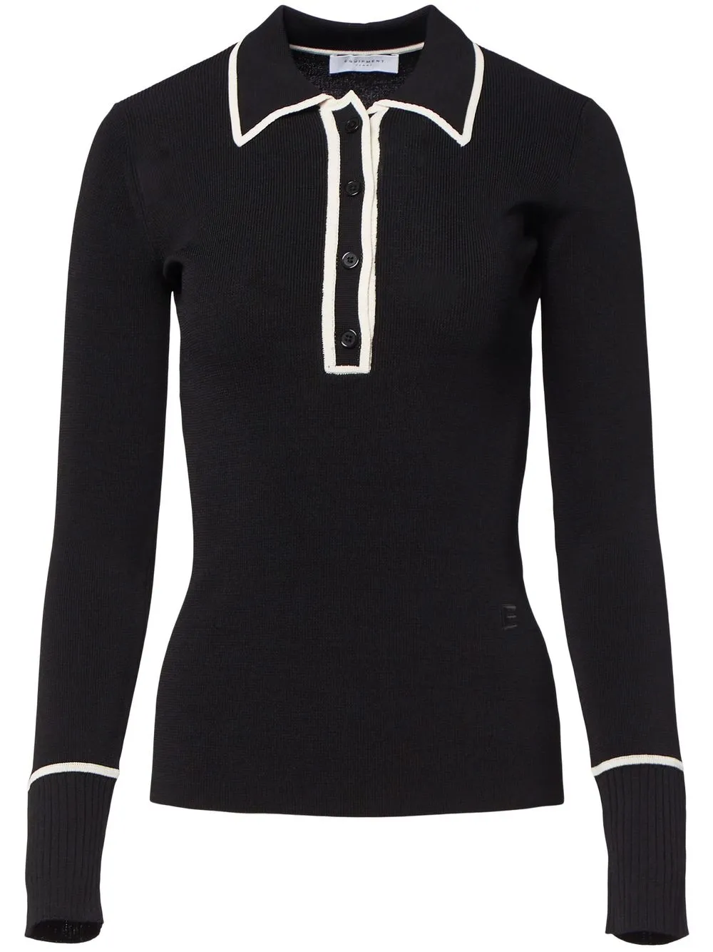 

Equipment contrast-trim long-sleeve polo - Black