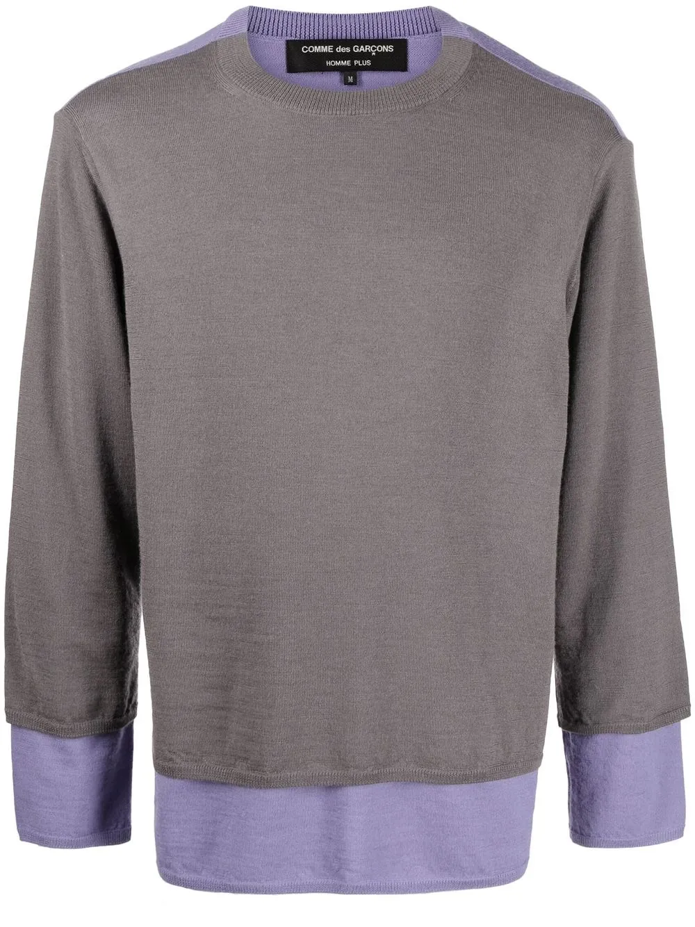 

Comme Des Garçons Homme Plus wool-knit long-sleeve top - PURPLE X GREY