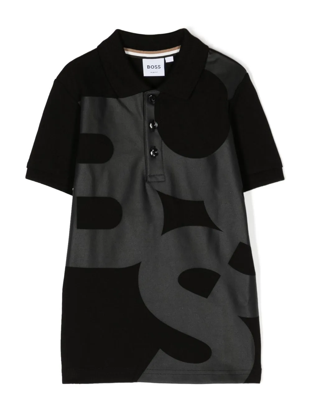 

BOSS Kidswear logo-print short-sleeve polo shirt - Black