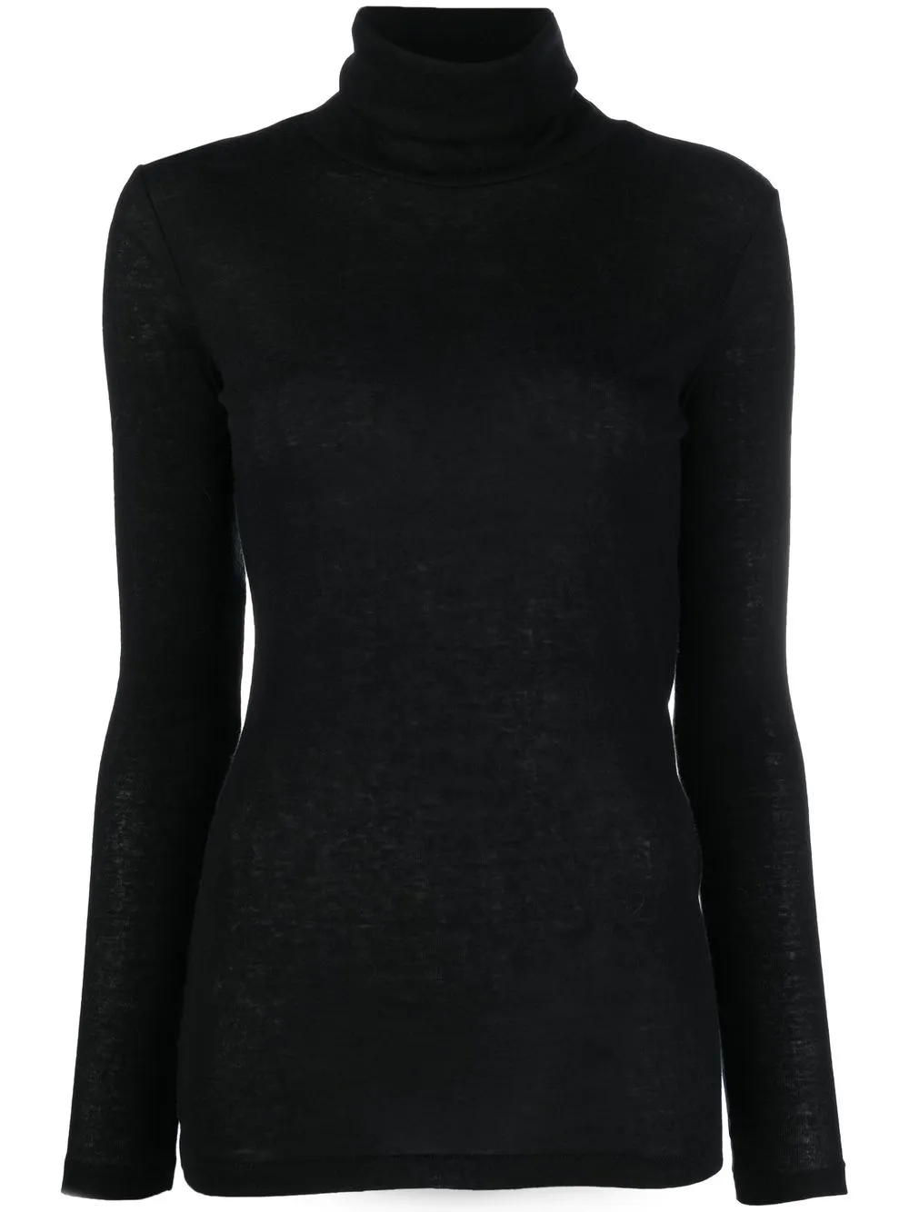 

Closed long-sleeve knitted top - Black