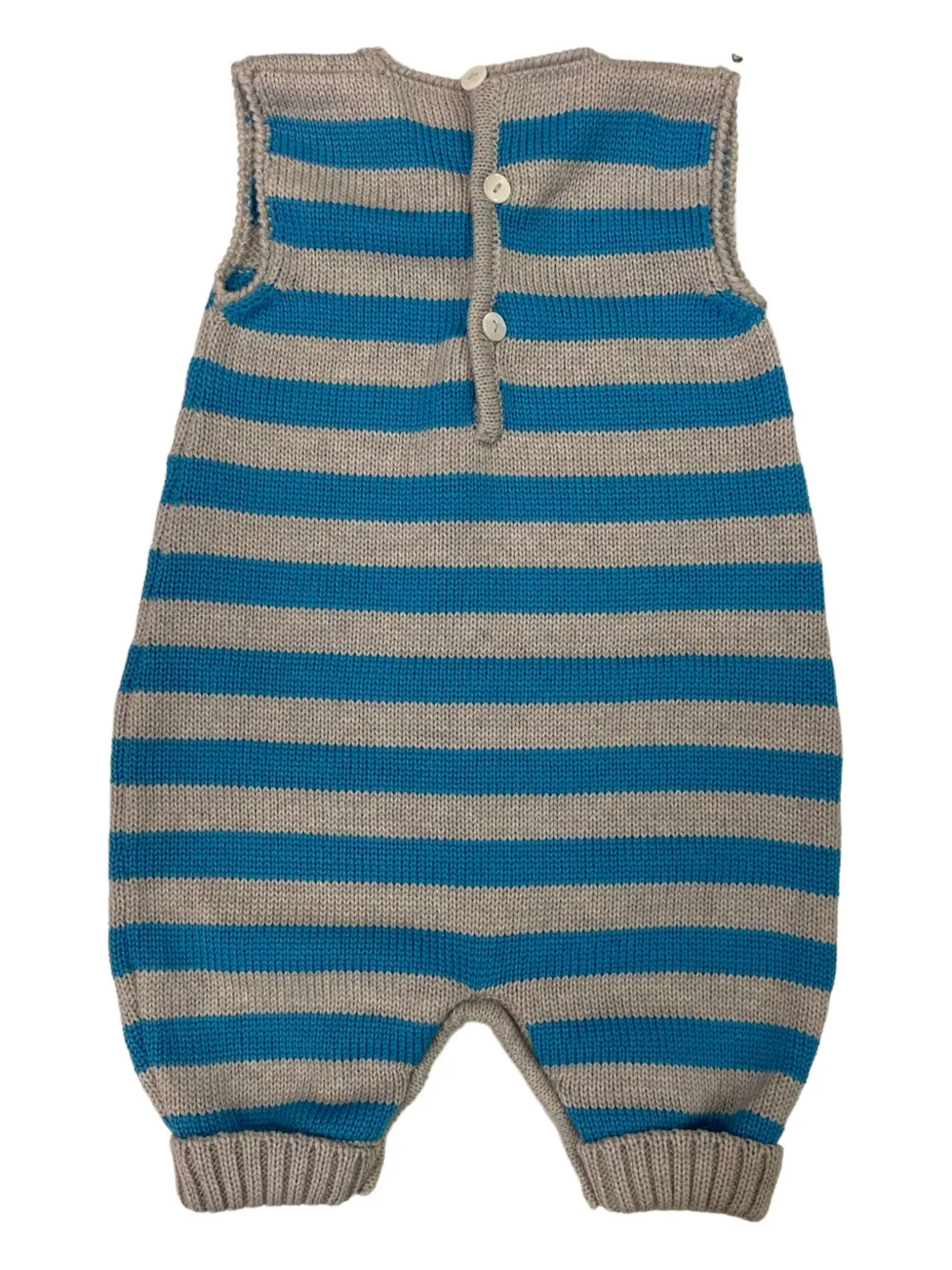 Little Bear striped-pattern sleeveless romper - Blauw