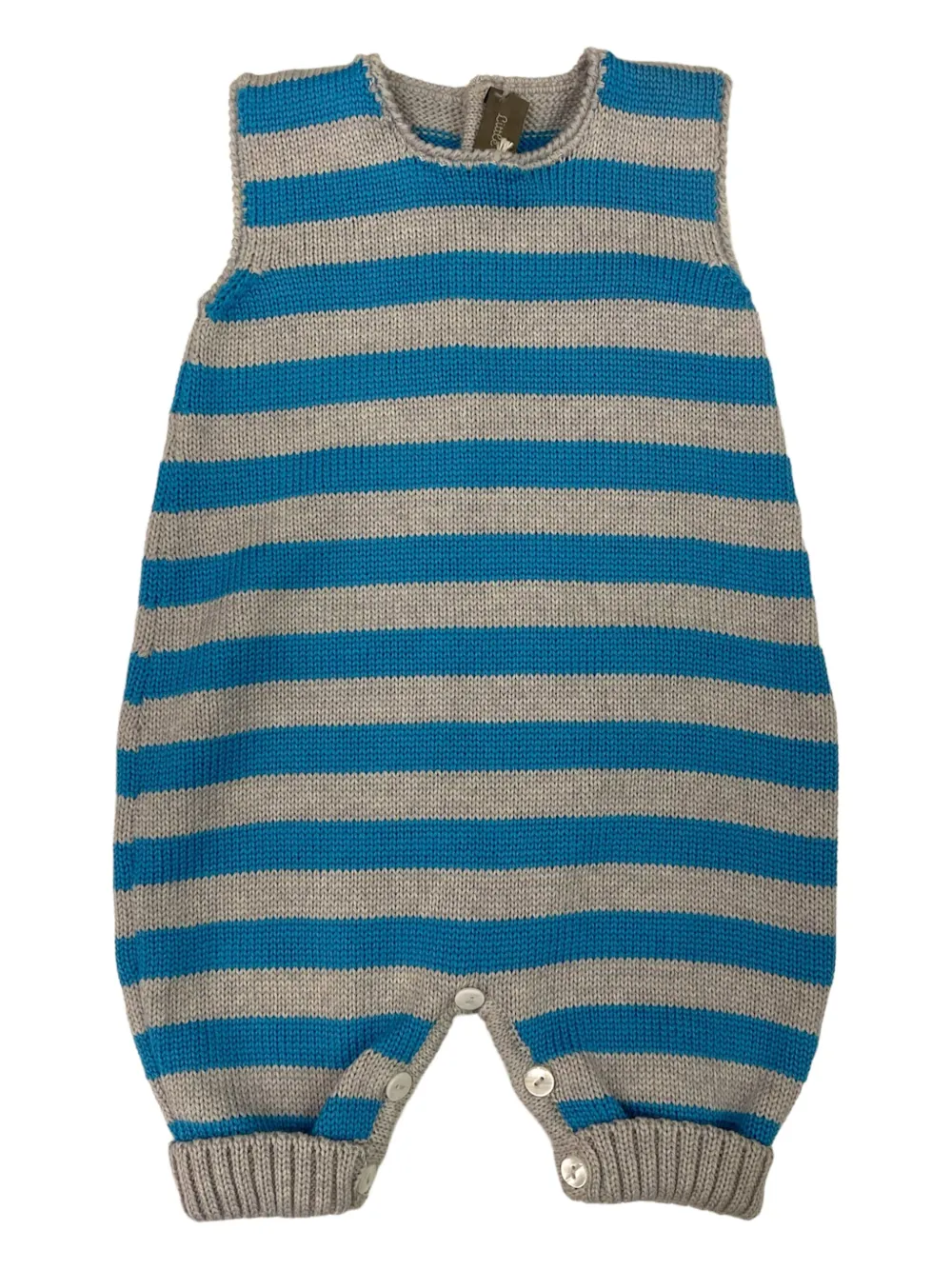Little Bear striped-pattern sleeveless romper | Blue | Image 1
