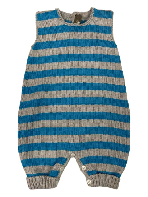 Little Bear striped-pattern sleeveless romper 