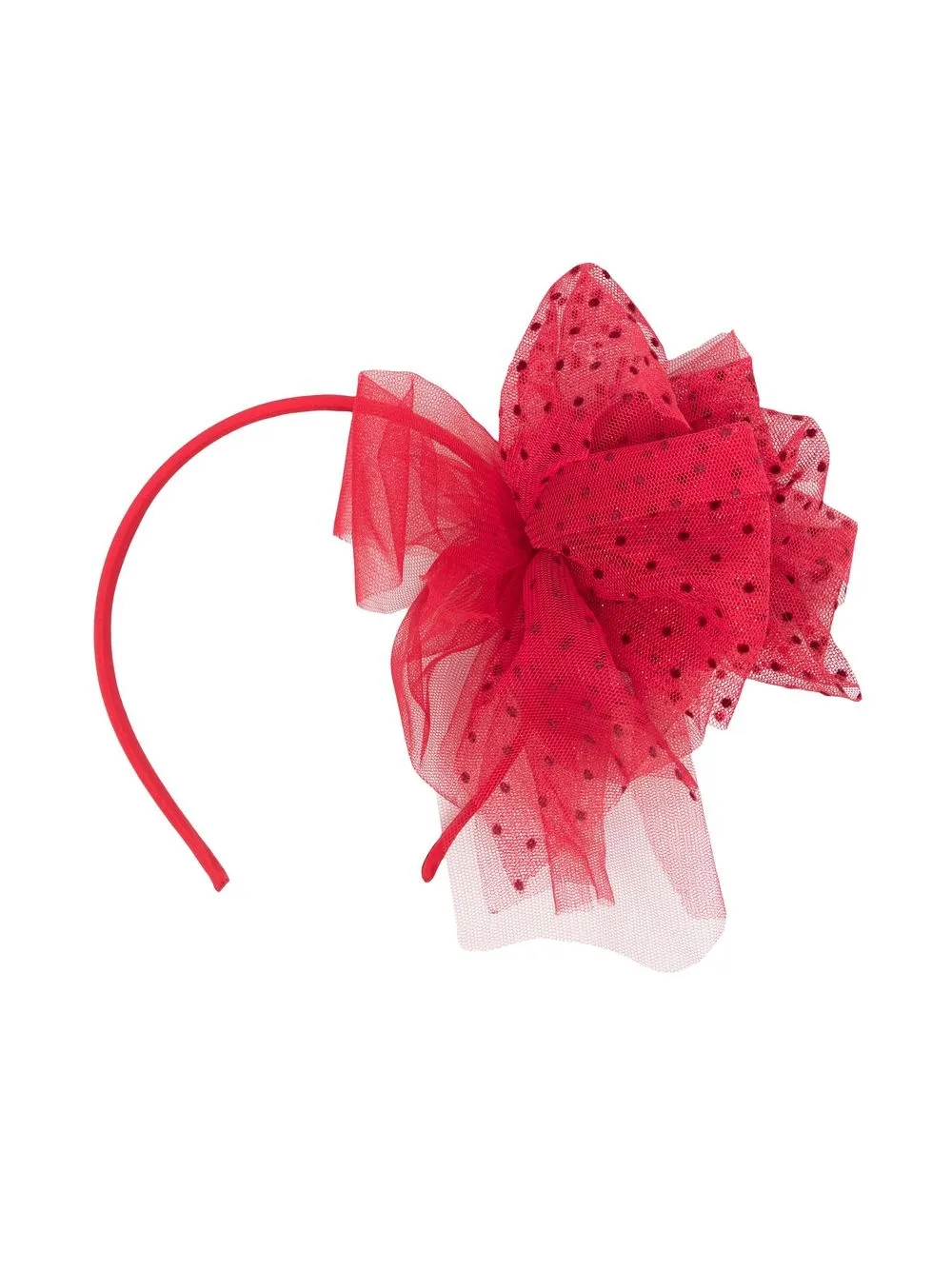 

Piccola Ludo polka-dot tulle applique headband - Red