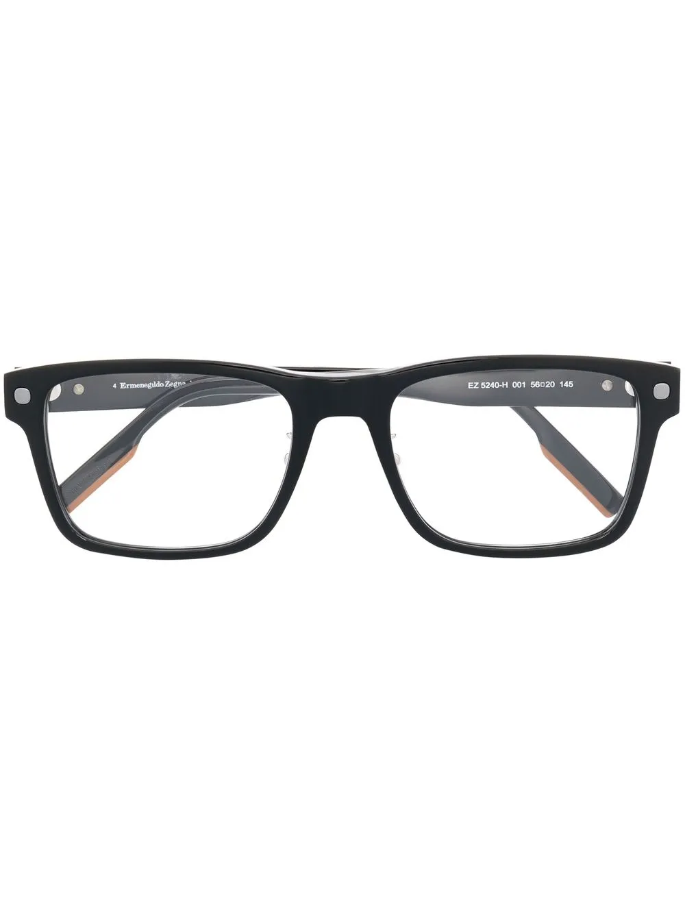 

Zegna lentes con armazón cuadrada - Negro