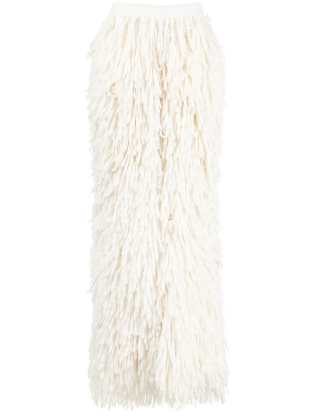 

Jacquemus fringed alpaca wool-blend skirt - White