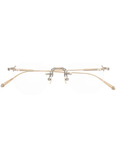 Matsuda polished geometric-frame glasses 