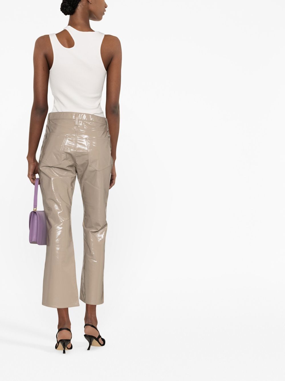 Shop Citizens Of Humanity Isola Cropped Bootcut Trousers In Neutrals