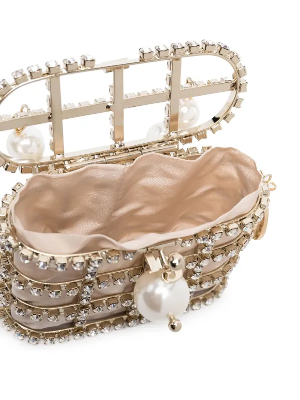 売れ筋新商品 Rosantica crystal-embellished FARFETCH | Gold | Bag Mini Caged バッグ