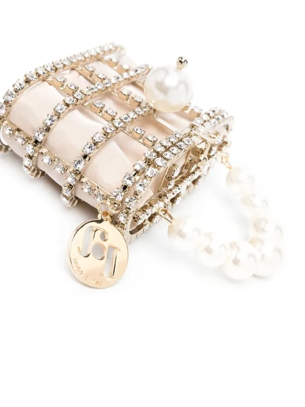 Rosantica crystal-embellished Caged Mini Bag | Gold | FARFETCH