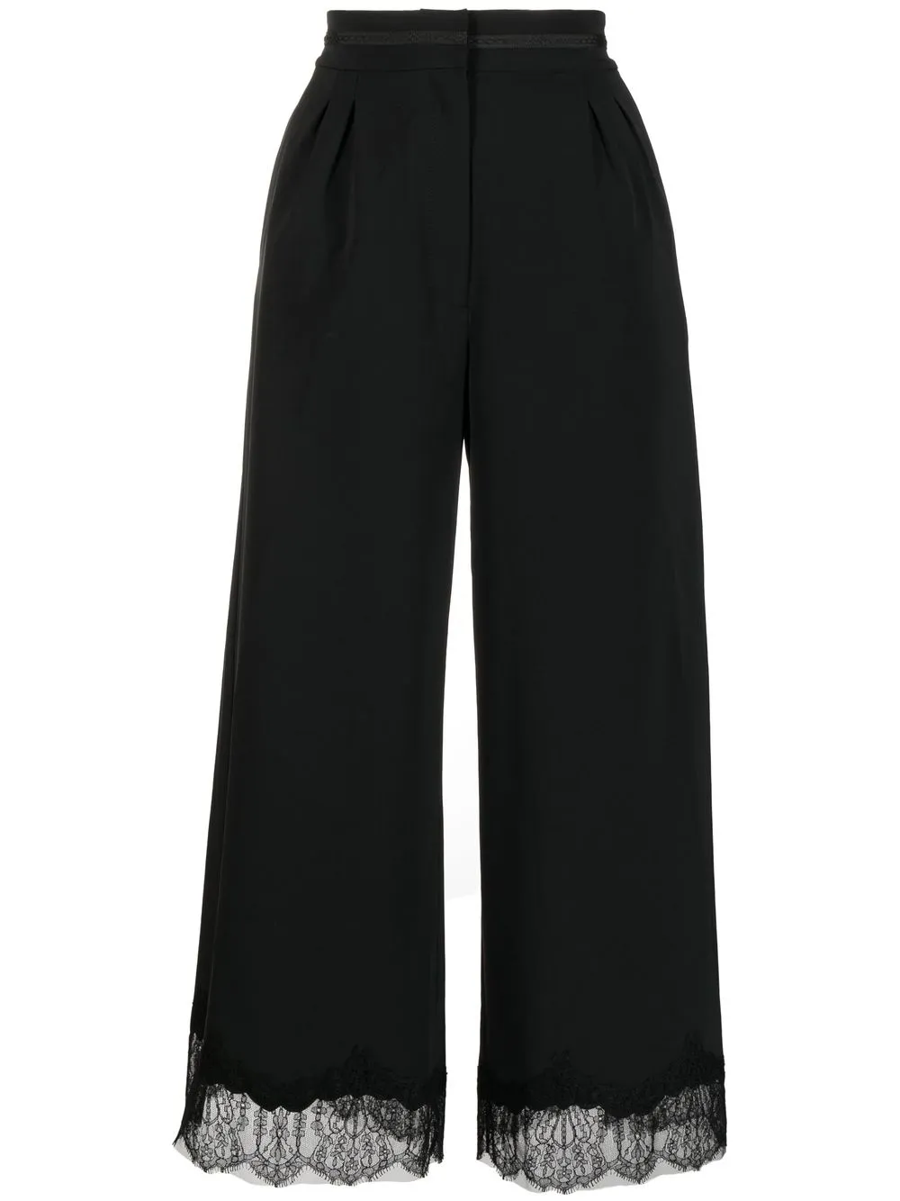 

SHIATZY CHEN pantalones rectos con ribete de encaje - Negro