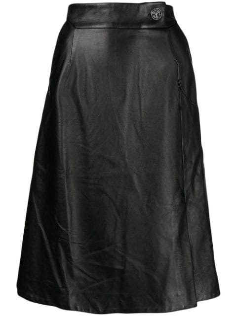 SHIATZY CHEN leather midi skirt