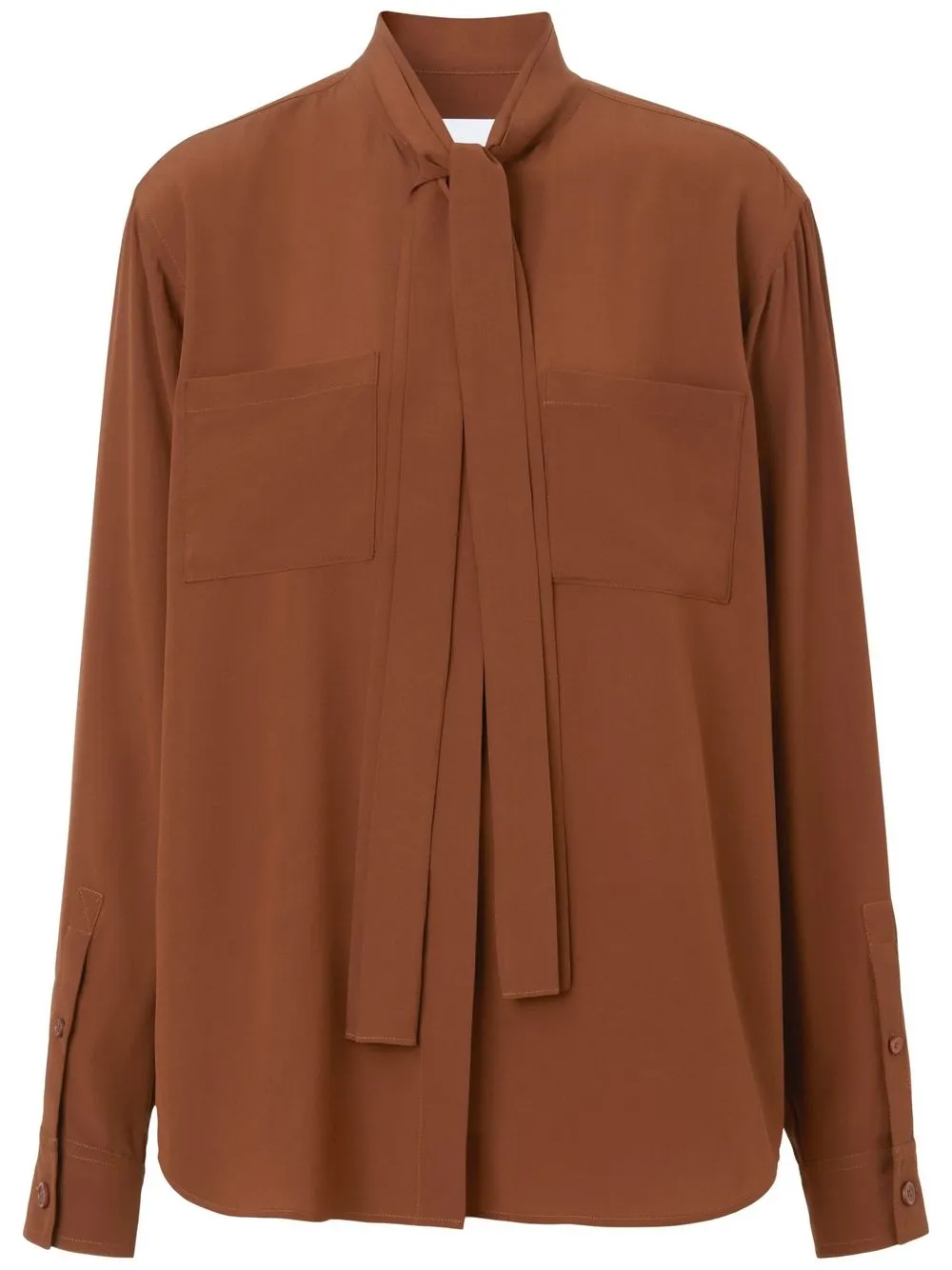 

Burberry tie-fastening long-sleeve blouse - Orange