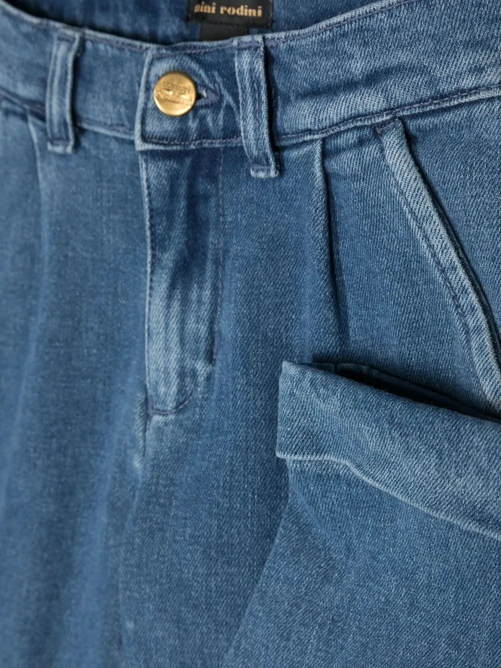  Mini Rodini Logo-embroidered Jeans - Blue 