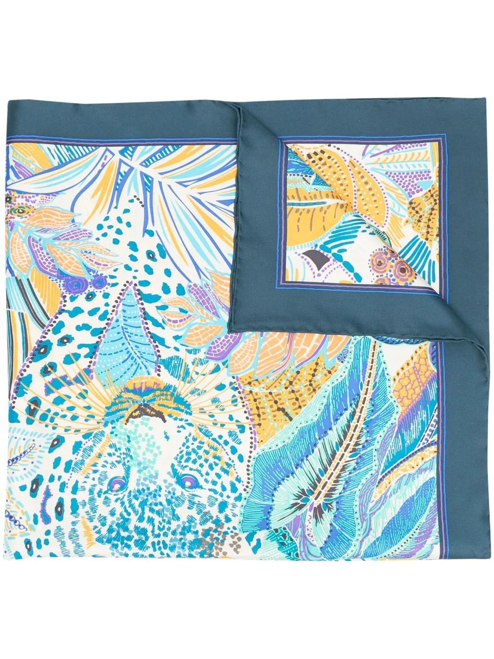 

Salvatore Ferragamo batik-print silk scarf - Blue