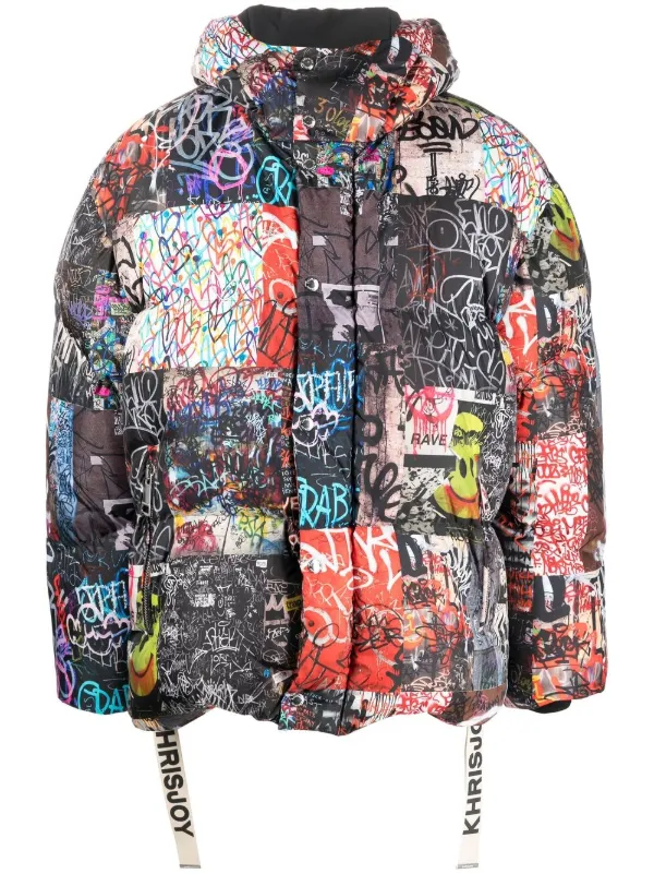 Khrisjoy graffiti-print Down Puffer Jacket - Farfetch