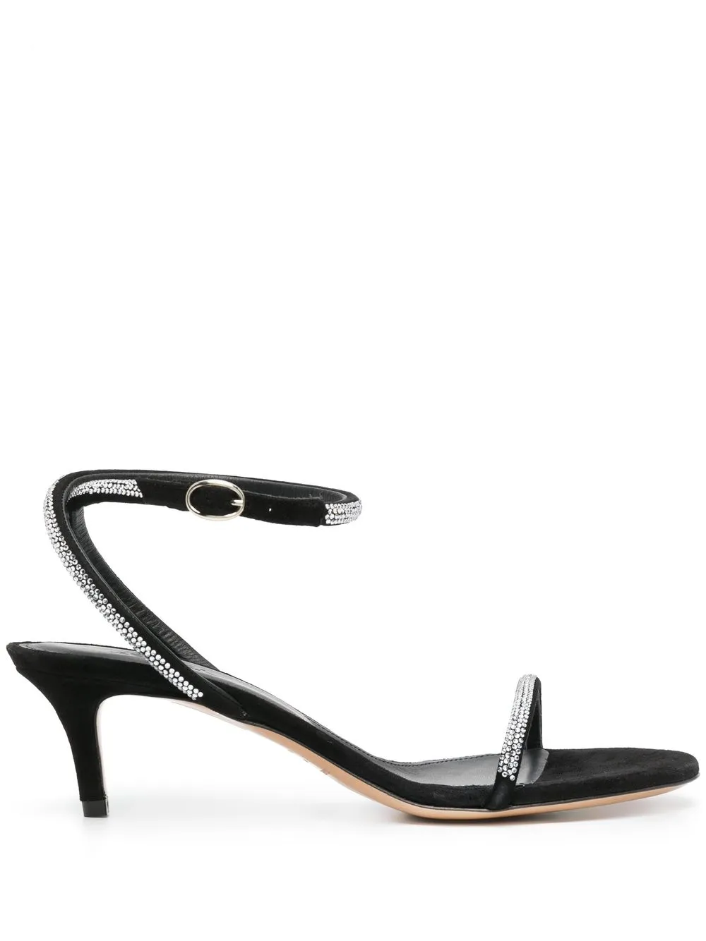 

Isabel Marant sandalias con detalles de cristal y tacón kitten - Negro