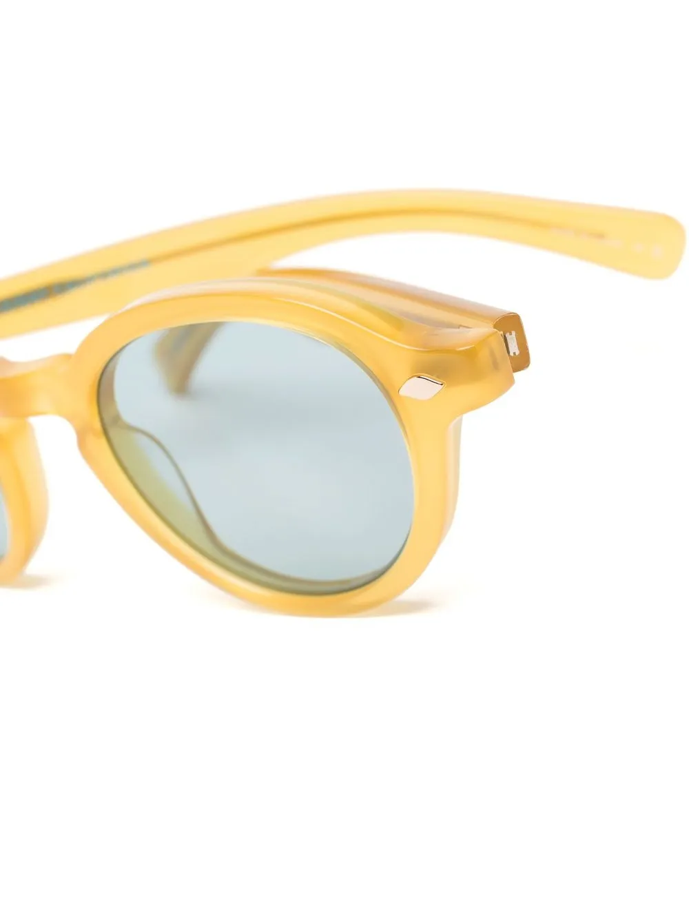  Garrett Leight Runde Flipper Sonnenbrille   Gelb 