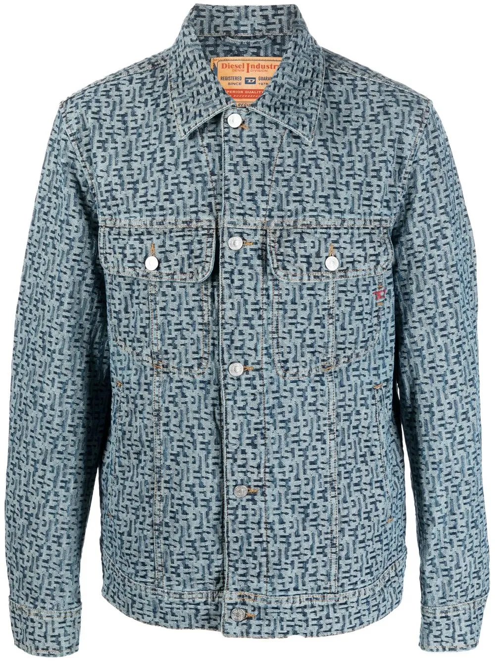 

Diesel logo-print denim jacket - Azul
